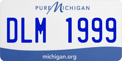 MI license plate DLM1999