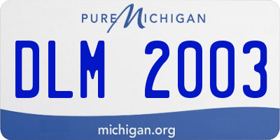 MI license plate DLM2003