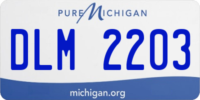 MI license plate DLM2203