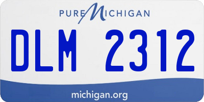 MI license plate DLM2312