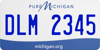 MI license plate DLM2345
