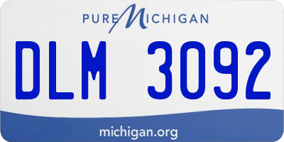 MI license plate DLM3092