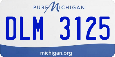 MI license plate DLM3125