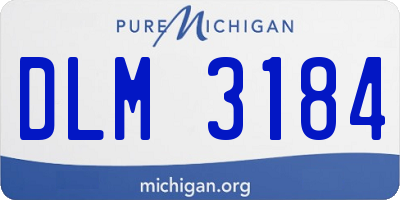 MI license plate DLM3184