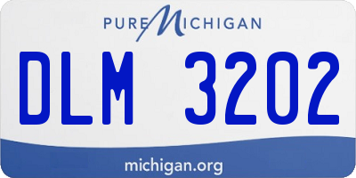 MI license plate DLM3202