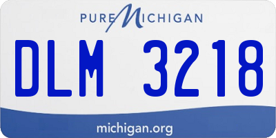 MI license plate DLM3218