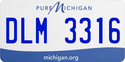 MI license plate DLM3316