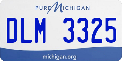 MI license plate DLM3325