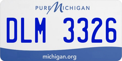 MI license plate DLM3326