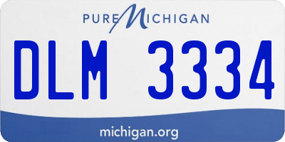 MI license plate DLM3334