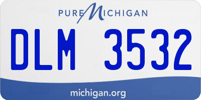 MI license plate DLM3532