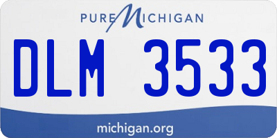 MI license plate DLM3533