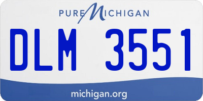 MI license plate DLM3551