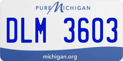 MI license plate DLM3603
