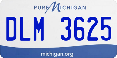 MI license plate DLM3625