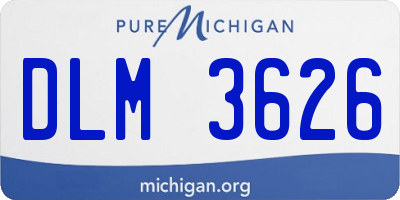 MI license plate DLM3626