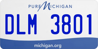 MI license plate DLM3801