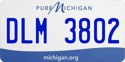 MI license plate DLM3802