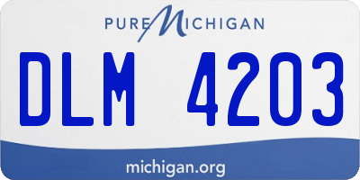 MI license plate DLM4203