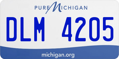 MI license plate DLM4205