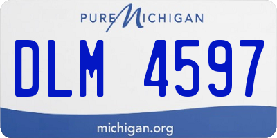 MI license plate DLM4597