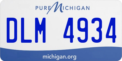 MI license plate DLM4934