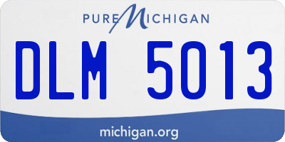 MI license plate DLM5013