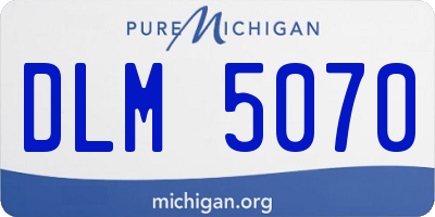 MI license plate DLM5070