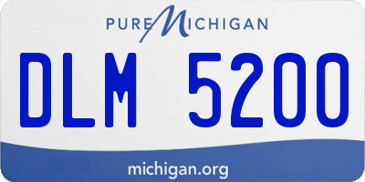 MI license plate DLM5200