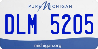 MI license plate DLM5205