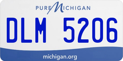 MI license plate DLM5206