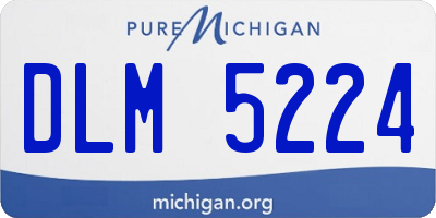 MI license plate DLM5224
