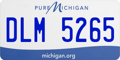 MI license plate DLM5265