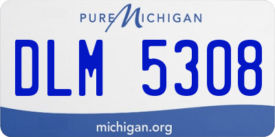 MI license plate DLM5308