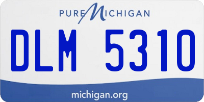 MI license plate DLM5310