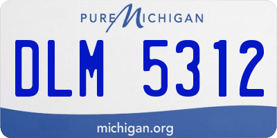 MI license plate DLM5312