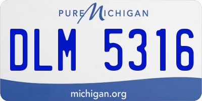 MI license plate DLM5316
