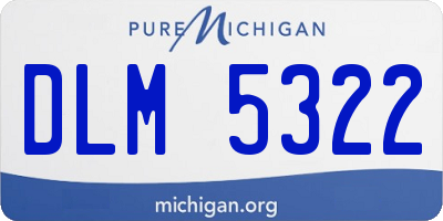 MI license plate DLM5322