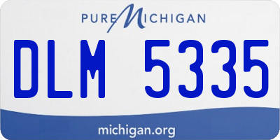 MI license plate DLM5335