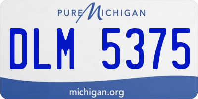 MI license plate DLM5375