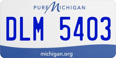 MI license plate DLM5403