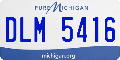 MI license plate DLM5416