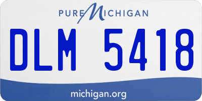 MI license plate DLM5418