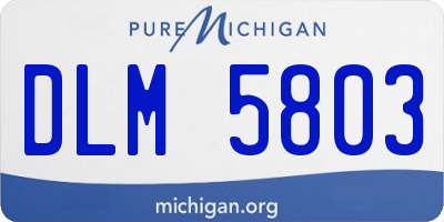 MI license plate DLM5803