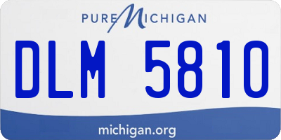 MI license plate DLM5810