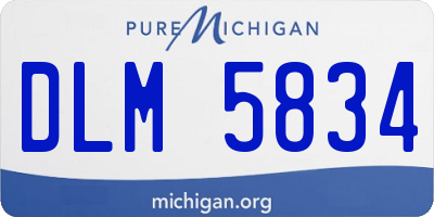 MI license plate DLM5834