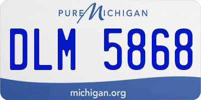 MI license plate DLM5868