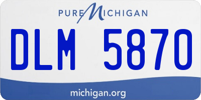 MI license plate DLM5870