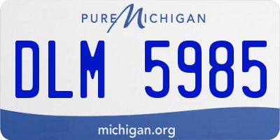 MI license plate DLM5985