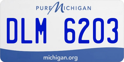MI license plate DLM6203